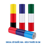 Hình dán xe hơi decal cờ Đức ,Ý, Pháp, M sport dài 1m chất liệu vinyl sẵn keo bóc dính màu sắc nét - Italy Flag 150mm