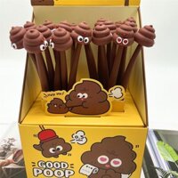 Hình Dạng Dễ Thương Poop Shaker Bút Sáng Tạo Ngộ nghĩnh Silicone Gel Bút Chữ Ký Sinh Viên 0.5m Đen Nước Bút 3.24