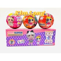 Hình Hộp đồ chơi 3 quả trứng bất ngờ búp bê lấp lánh LOL SURPRISES - HAPPY SURPRISE
