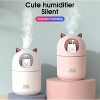 Hình Mèo máy phun sương tạo độ ẩm không khí USB có đèn LED A205 300ml