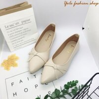 Hình thật - B7-Giày bệt búp bê nữ đính nơ hàng VNXK siêu mềm êm chân