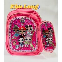 HÌNH THẬT Ba lô đi học cho bé gái cấp 1 hình nổi Búp bê LOL - ngựa PONY - KITTY kèm bóp viết - TQ- có sẵn