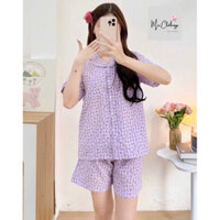 [HÌNH THẬT] bộ ngủ caro nhí siêu xinh chất cotton đũi vải mềm mát, không nhăn rút