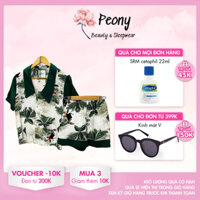 [HÌNH THẬT] Bộ pijama mango cổ nhọn tay bồng quần đùi - hàng loại 1