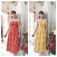 HÌNH THẬT ĐẦM MAXI HOA NHÍ 2 DÂY ĐỦ SIZE