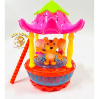 Hình thật Đồ chơi lồng đèn trung thu cho bé hình cây nấm xoay đèn có CHÚ HỔ và KITTY tặng pin có đèn nhạc quà trung thu