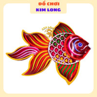 Hình thật Đồ chơi lồng đèn trung thu truyền thống - Lồng đèn kiếng hình CÁ CHÉP 65cm tặng 10 đèn cầy quà tặng trung thu