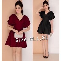 [Hình Thật - Hàng Thiết Kế]  Jumpsuit short giả váy tay cánh dơi cổ tim thiết kế cao cấp