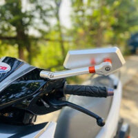 [Hình thật] Kính Chiếu Hậu Rizoma 5 Cạnh Lớn Nhôm CNC, Gương chiếu hậu loại xịn tầm nhìn rộng, mặt kính chống chói