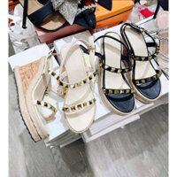 [HÌNH THẬT SẢN PHẨM] GIÀY SANDAL XUỒNG QUAI NGANG DÂY PHỐI ĐINH ĐẾ NHẸ MANG TÔN DÁNG