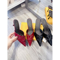 [HÌNH THẬT SẢN PHẨM] GUỐC CAO GÓT 7 PHÂN MŨI NHỌN PHỐI KHOÁ V CHẤT DA BÓNG CAO CẤP