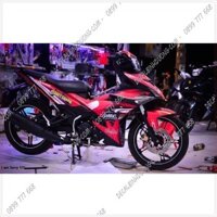 [HÌNH THẬT TỰ CHỤP] Tem Xe Exciter 150 Mẫu Cá Mập Đỏ Đen Bản Kinh Điển - Decal Candy Nhám