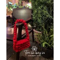 [Hình thật] Túi hạt bắp handmade bằng len, túi len handmade đeo vai