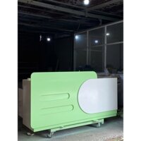 HÌNH THẬT,quầy lễ tân xanh ngọc , quầy lễ tân phối màu, bàn làm việc, bàn lễ tân giá rẻ, bàn lễ tân thanh lý,quầy