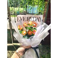 [HÌNH THỰC TẾ]  bó hoa 5 cánh bằng len tặng kèm túi siêu xinh