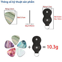 Hình Trái Tim Chọn Đá Cẩm Thạch Phong Cách Da PU Đàn Guitar Chọn Bao Móc Khóa Đàn Guitar Chọn Lưu Trữ Đàn Guitar Điện Chọn UKULELE Chọn BASS Chọn