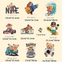 Hình ủi , hình ép nhiệt - Combo 9 chú gấu