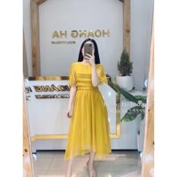 [HÌNH VÀ VIDEO THẬT] 💛❤️ ĐẦM QUẢNG CHÂU MÀU ĐỎ CAO CẤP TAY PHỒNG XẾP TẦNG XOÈ DÀI XINH LUNG LINH YU11020