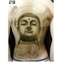 Hình xăm dán cao cấp tattoo kín lưng phật 34x48cm