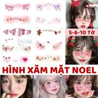 Hình Xăm Dán Má Hồng Makeup Chủ Đề Noel 6 tờ