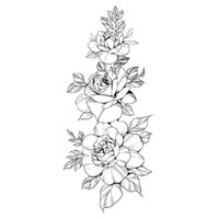 Hình Xăm Dán To 10x20cm Tattoo Hoa Mẫu Đơn Chống Nước Legaxi