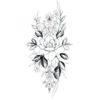 Hình Xăm Dán To 10x20cm Tattoo Hoa Lá Quyến Rũ Chống Nước Legaxi