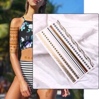 Hình xăm nhũ dán  henna tattoo ánh kim  hình xăm tạm thời  tattoo 3d thời trang xăm cổ tay Legaxi