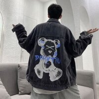 Hip Hop hiphop Áo khoác Denim Nam Xuân Thu Mỹ Retro Phố Cao Cấp Mặc ins Giặt Đau Khổ Áo Khoác
