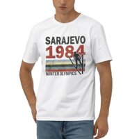 Hip Hop Thiết Kế Nam Áo Thun Cotton Sarajevo 1984 Thế Vận Hội Mùa Đông Áo Thun Cotton