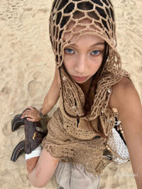 Hippie Wasteland Phong Cách Lang Thang Phong Cách Tay Móc Câu Cá Vỏ Bãi Biển Tam Giác Khăn Choàng Khăn Trùm Đầu Đa Năng Độc Đáo Khăn Trùm Đầu Nữ
