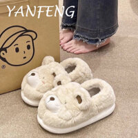 HIPPO SHOP - Dép chống trượt mùa đông dành cho cặp đôi, Dép chống trượt hoạt hình dễ thương, Dép lông mùa đông ấm áp