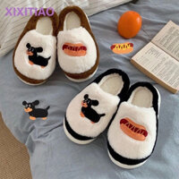 HIPPO SHOP - Dép chống trượt mùa đông dành cho cặp đôi,Dép chống trượt hoạt hình dễ thương, Dép lông mùa đông ấm áp