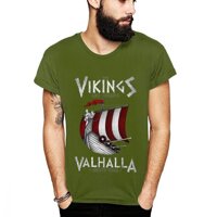 Hipster Người Viking Đang Đến Thuyền Áo Man Thời Trang Cổ Tròn Áo Thun 3D In Thiết Kế Đầu Hàng Mới Về Tee