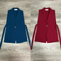 HIPU.VNXK - Áo khoác Mixxo sát nách 1 nút phối khoen bên hông.