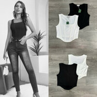 HIPU.VNXK - Áo Thun Ba Lỗ Cổ U Thiết Kế Form Vạt Nhọn Croset.