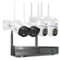 Hiseeu 8WK-4HBC25 Wireless Camera Security System Kit 5MP 5X Digital PTZ 4CH Outdoor CCTV Camera Set 2 way audio IP66 Vi
