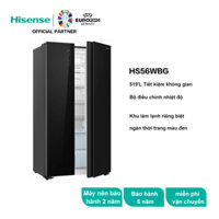 Hisense Tủ lạnh 2 cửa Side by Side HS56WBG - 519L-miễn phí vận chuyển