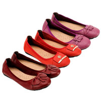 HJ7909-10-11 - Giày nữ búp bê Huy Hoàng da bò màu đỏ đô, cam, tím - Màu tím - 36