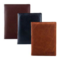 HJ9104-05-06 - Ví đựng Passport da bò Huy Hoàng màu da, đen, nâu - Màu Đen