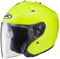 HJC Fiberglass FG-JET High-Visiblity Yellow Open-Face Helmet with Clear Lens - X-Large 0814-0113-07