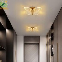 Hjkl LED Bướm Đèn Tường Tricolor Điều Chỉnh Trang Trí Nhà Cửa Cầu Thang Phòng Khách