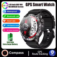 Hk08 Đồng Hồ Thông Minh Nam La Bàn Chống Thấm Nước Bluetooth Gọi Trợ Lý Giọng Nói GPS Thể Thao Thể Dục Theo Dõi Nhịp Tim Đồng Hồ Nam