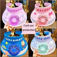 Hk2 Trẻ Em Hoạt Hình Mũ Chống Nắng Ultraman Sanrio Cinnamoroll Kuromi Melody Hat Có Quạt Bán KH2