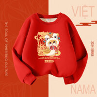 HKAM Áo Sweatshirt Bé Gái Trẻ Em Năm Mới Áo Ấm Áp Thoải Mái Thu Đông Thời Trang, Năm Rắn In Unisex