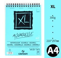 HKUK – Giấy vẽ màu nước Canson XL Aquarelle 300gsm 30 tờ, có nét đứt sẵn, dễ dàng lật dạng sổ hoặc xé không nham nhở , size A4 chuẩn, made in France