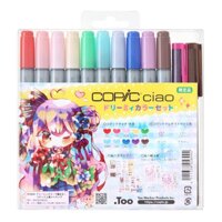 HKUK – LIMITED EDITION – Copic ciao marker dreamy limited color set – set 10 màu kèm 2 bút line Copic Multiliner + 2 tranh vẽ sẵn