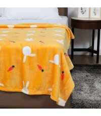 HL Chăn mền nỉ du lịch văn phòng Polyester H152xW127cm Màu Vàng