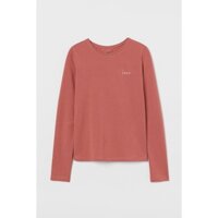 [H&M Chính Hãng] Áo Thun Áo Phông Nữ Tay Dài Cổ Tròn Thun Organic Cotton Chữ Love Trái Tim HM Nhiều Màu Trangnauth F173