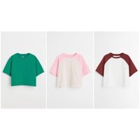 (H&M CHÍNH HÃNG)Áo phông cotton cộc tay cho bé gái