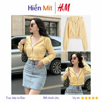 H&M Đức - Áo khoác hoodie có khóa kéo năng động màu vàng nhạt hồng phấn sale auth new tag cao cấp chính hãng 1031490003